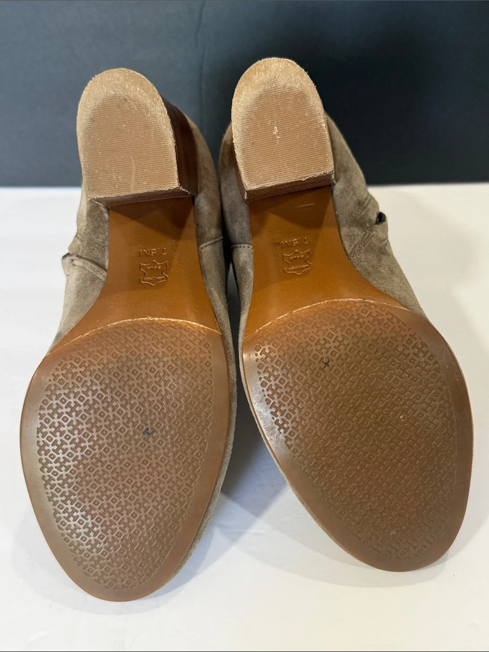 Tory Burch Suede Ankle Booties, sz 7.5 M, box 3